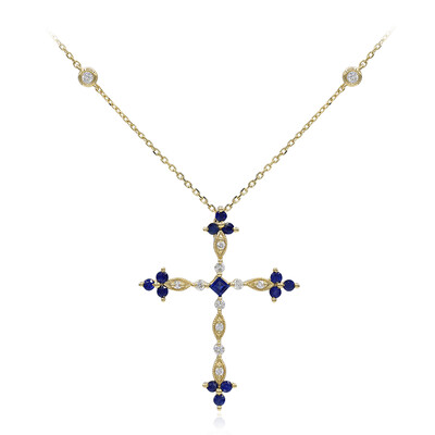 Gouden halsketting met een Ceylon saffier (CIRARI)