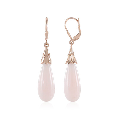 Zilveren oorbellen met roze opalen (MONOSONO COLLECTION)