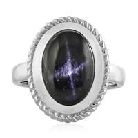 Zilveren ring met een Indische Ster Diopsied