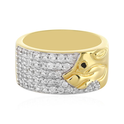 Zilveren ring met een zwarte spinel