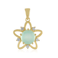 Zilveren hanger met een Aqua Chalcedoon
