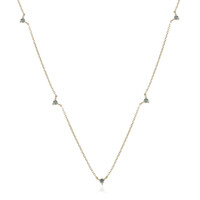 Gouden halsketting met hemel-blauwe I2 diamanten (de Melo)