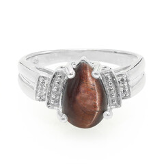 Zilveren ring met een rode tijgeroog