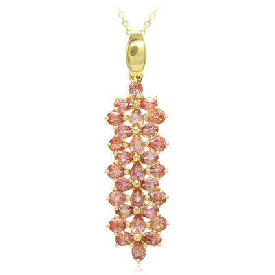 Gouden halsketting met Onverhitte Padparadscha Saffieren (AMAYANI)