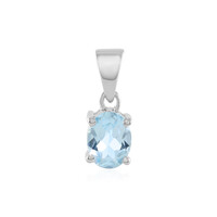 Zilveren hanger met een hemel-blauwe topaas