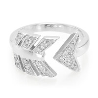 Zilveren ring met witte saffieren