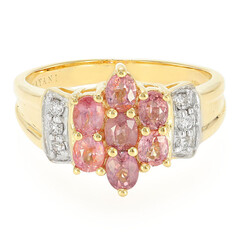Gouden ring met Onverhitte Padparadscha Saffieren (AMAYANI)