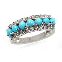 Zilveren ring met Sleeping Beauty Turkooisen