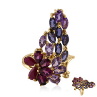Zilveren ring met rhodolieten