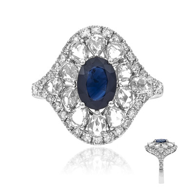 Gouden ring met een Ceylon saffier (CIRARI)