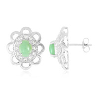 Zilveren oorbellen met keizerlijke chrysopraasstenen