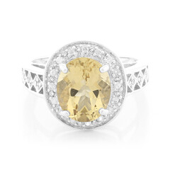 Zilveren ring met een champagne kwarts