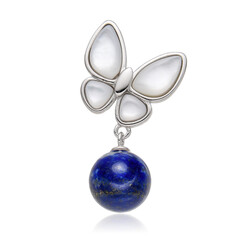 Zilveren hanger met een lapis lazuli