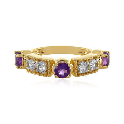 Zilveren ring met amethisten