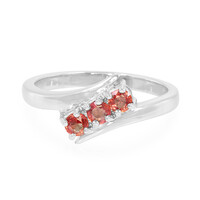 Zilveren ring met oranje saffieren