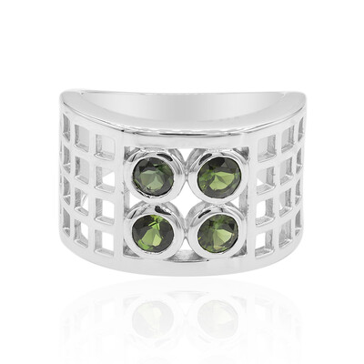 Zilveren ring met groene toermalijnen (VIENNA 1903)