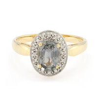 Gouden ring met een Onverhitte saffier (AMAYANI)