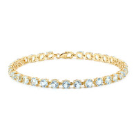 Zilveren armband met hemel-blauwe topaasstenen