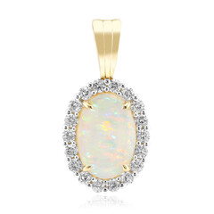 Gouden hanger met een Braziliaanse witte opaal