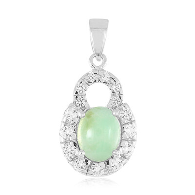 Zilveren hanger met een keizerlijk chrysopraas