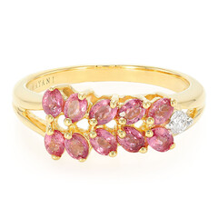 Gouden ring met Onverhitte Padparadscha Saffieren (AMAYANI)