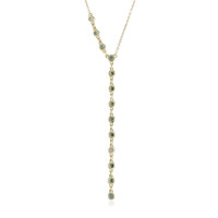 Gouden halsketting met VS1 hemel-blauwe diamanten