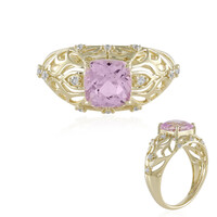 Gouden ring met een AAA Kunziet (de Melo)