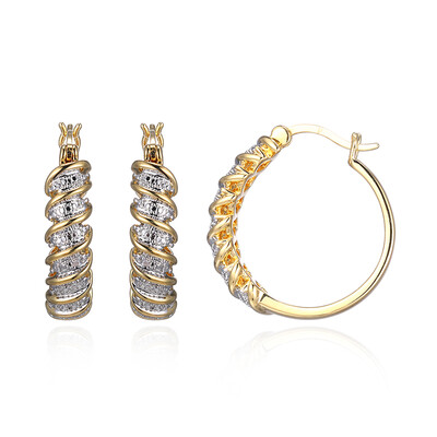 Messingen oorbellen met I3 (I) Diamanten (Juwelo Style)