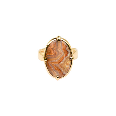 Zilveren ring met een Kant Agaat