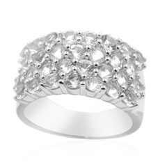 Zilveren ring met danburietkristallen
