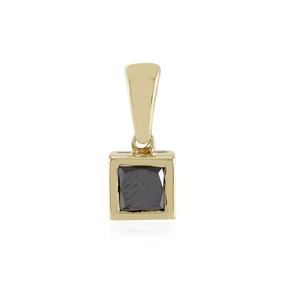 Gouden hanger met een zwarte diamant
