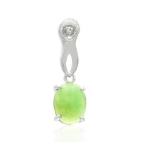 Zilveren hanger met een keizerlijk chrysopraas