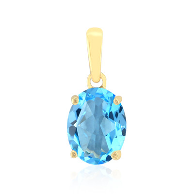 Gouden hanger met een Zwitsers-blauwe topaas