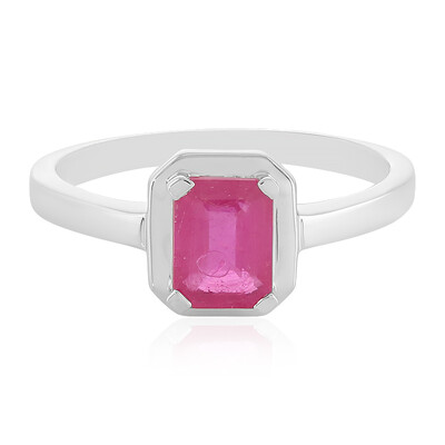 Zilveren ring met een Madagaskar Roze Saffier