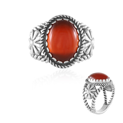 Zilveren ring met een Rode onyx (Desert Chic)