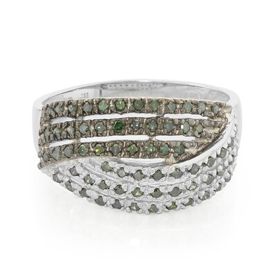 Zilveren ring met Fancy diamanten