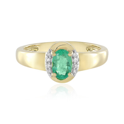 Gouden ring met een Colombiaanse smaragd