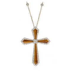 Gouden halsketting met tijgerogen (CIRARI)