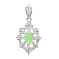 Zilveren hanger met een keizerlijk chrysopraas