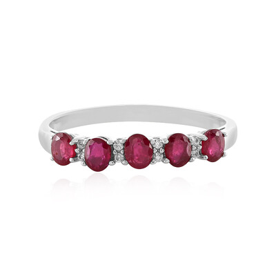 Zilveren ring met Madagaskar Robijnen