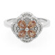 Zilveren ring met Padparadscha saffieren