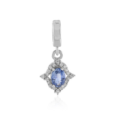 Zilveren hanger met een Blauwe Ceylon saffier