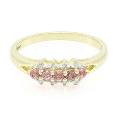 Gouden ring met Onverhitte Padparadscha Saffieren