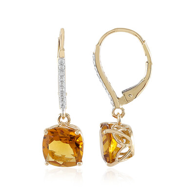 Gouden oorbellen met Madeira citrienstenen