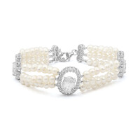 Zilveren armband met een witte topaas