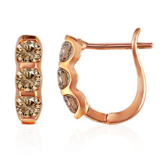 Gouden oorbellen met SI1 Argyle Rose De France Diamanten