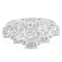 Zilveren ring met witte saffieren