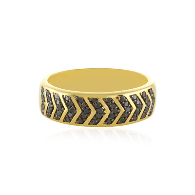 Zilveren ring met zwarte diamanten
