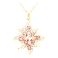Gouden halsketting met Onverhitte Padparadscha Saffieren (AMAYANI)