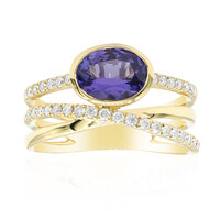 Gouden ring met een AAA tanzaniet (CIRARI)